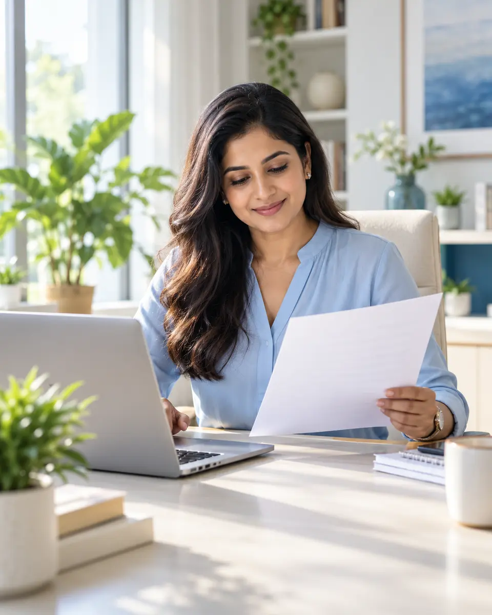 Professional reviewing personal loan documents